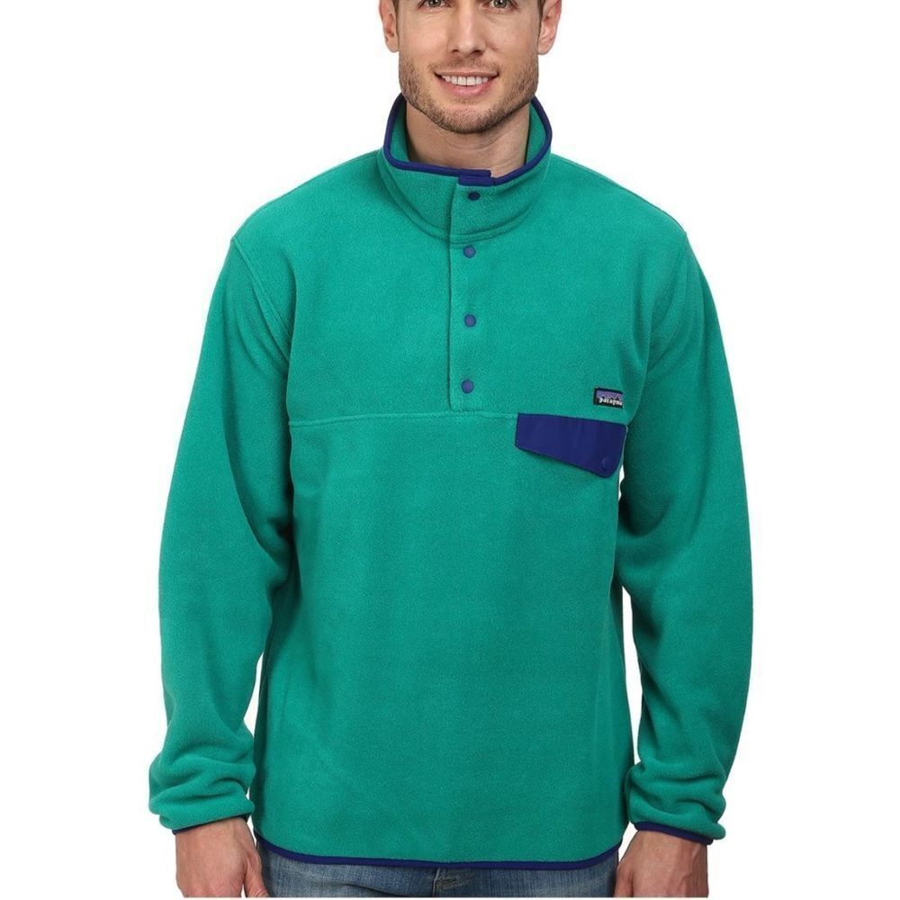 Patagonia Men's Lightweight Synchilla® Snap-T® Pullover in green M - Picture 1 of 4